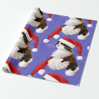 Santa Cat Kerst Wrapping Papier