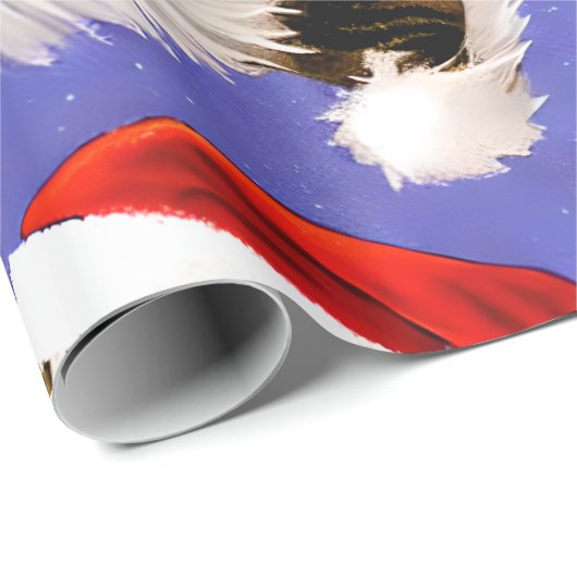 Santa Cat Kerst Wrapping Papier (Rol Hoek)