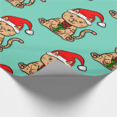 Santa Cat Kerst Wrapping Papier (Hoek)