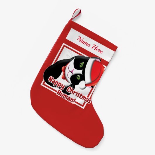 Santa Cat Kleine Kerstsok (Voorkant (Hangend))