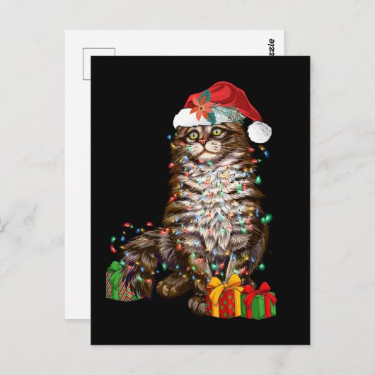 Santa Cat Lover Funny Kerstmis Kitten Briefkaart (Voorkant / Achterkant)