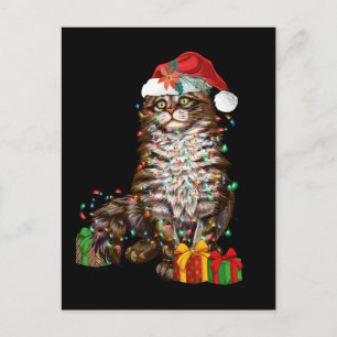 Santa Cat Lover Funny Kerstmis Kitten Briefkaart
