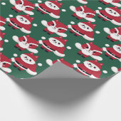 Santa Cat Merry Christmas wasbeer patroon Cadeaupapier (Hoek)