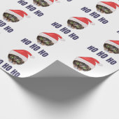 Santa Cat met kersthoed, Ho Ho Hoho Invitation Squ Cadeaupapier (Hoek)