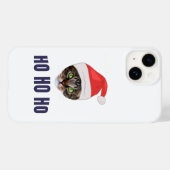 Santa Cat met kersthoed, Ho Ho Hoho Invitation Squ Case-Mate iPhone Case (Achterkant (horizontaal))