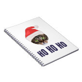 Santa Cat met kersthoed, Ho Ho Hoho Invitation Squ Notitieboek (Rechterzijde)