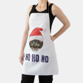 Santa Cat met kersthoed, Ho Ho Hoho Invitation Squ Schort (Insitu)