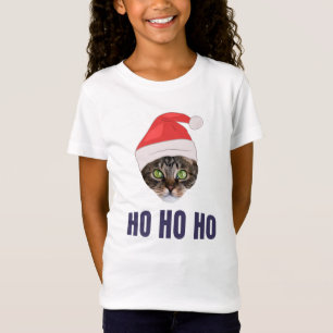 Santa Cat met kersthoed, Ho Ho Hoho Invitation Squ T-shirt