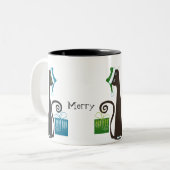 Santa Cat-Mok Tweekleurige Koffiemok (Voorkant links)