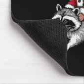 Santa Cat Riding A Raccoon Christmas Men Women Kid Muismat (Hoek)