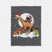 Santa Cat Riding Giraffe Kerstman Eigenaar Kinder  Fleece Deken (Voorkant)