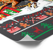 Santa Cat Riding Giraffe Kersttrui Lover O Poster (Hoek)