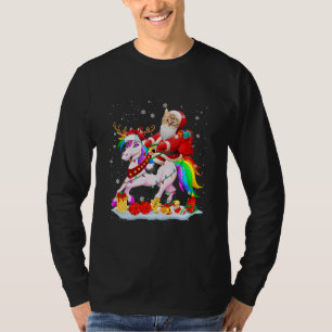 Santa Cat Riding Unicorn Kerstkerstkerstkerstkerst T-shirt