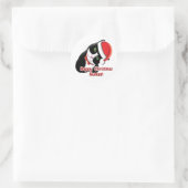 Santa Cat Ronde Sticker (Tas)