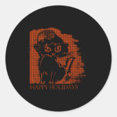 Santa Cat Ronde Sticker (Voorkant)