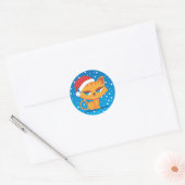 Santa Cat Ronde Sticker (Envelop)