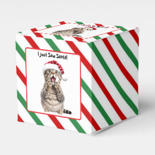 Santa Cat Schattige Funny Christmas Cat Favoriete Bedankdoosjes