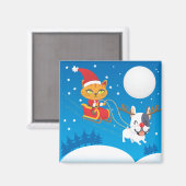 Santa Cat Sleigh Magneet (Voorkant / Achterkant)
