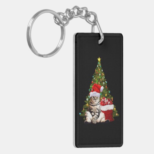 Santa Cat Sleutelhanger (Voorkant Links)