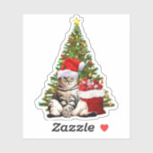 Santa Cat Sticker (Vel)