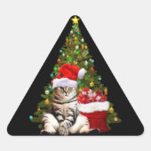 Santa Cat Sticker (Voorkant)