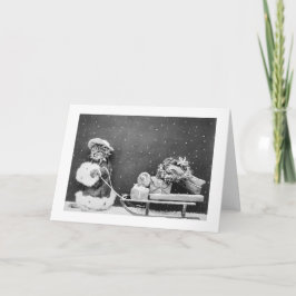 Santa Cat Stilstaand Afbeelding (1914) Kerstmis Feestdagen Kaart