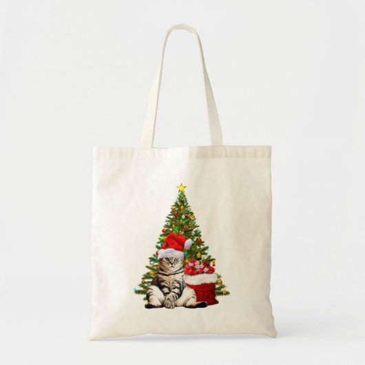 Santa Cat Tote Bag (Voorkant)