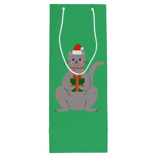 Santa Cat Wijn Cadeautas (Achterkant)
