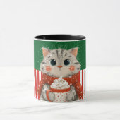 Santa Cat with Cocoa Mug Mok (Midden)