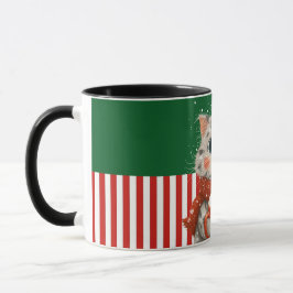 Santa Cat with Cocoa Mug Mok