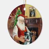 Santa - Catahoula Leopard Dog Keramisch Ornament (Links)