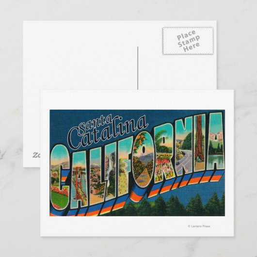 Santa Catalina, Californië - grote letterscènes Briefkaart (Voorkant / Achterkant)