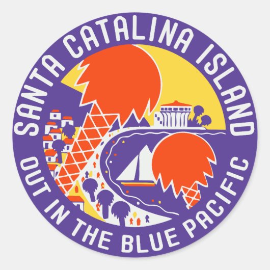 Santa Catalina Island Bagage Sticker (Voorkant)