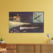 Santa Catalina Island, CA Casino, Vliegende vis Canvas Afdruk (Insitu (Woonkamer))