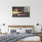 Santa Catalina Island, CA Casino, Vliegende vis Canvas Afdruk (Insitu (Slaapkamer))