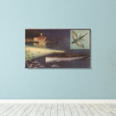 Santa Catalina Island, CA Casino, Vliegende vis Canvas Afdruk (Insitu (Houten vloer))