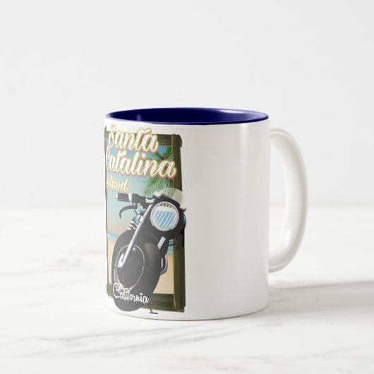 Santa Catalina Island, California USA Tweekleurige Koffiemok (Voorkant rechts)