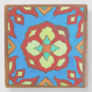 Santa Catalina Island Tile Magnet op Marble Lotus Stenen Onderzetter