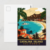Santa Catalina, Strand, CA, Reizen Briefkaart (Voorkant / Achterkant)