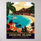 Santa Catalina, Strand, CA, Reizen Poster (Voorkant)