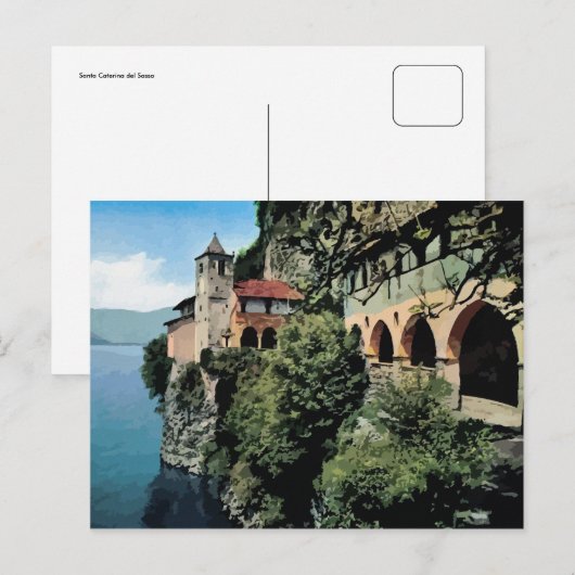 Santa Caterina del Sasso Lake Maggiore Briefkaart (Voorkant / Achterkant)