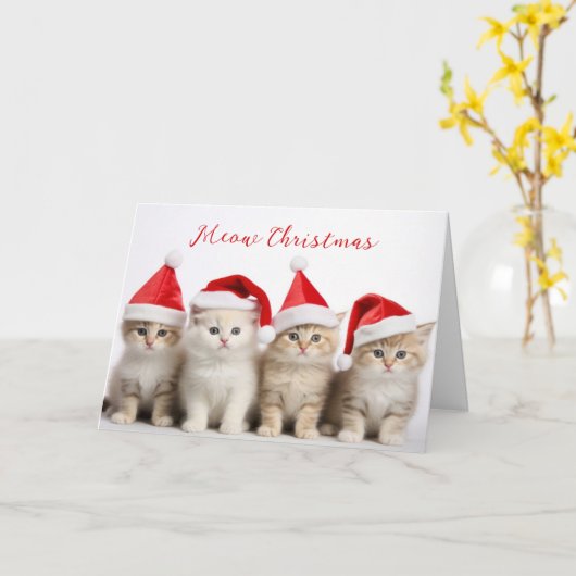 Santa Cats Kaart (Gele Bloem)