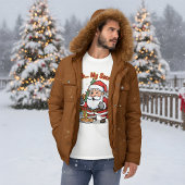 Santa Caught Stealing Cookies Funny Cartoon  T-shirt