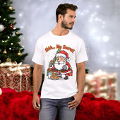 Santa Caught Stealing Cookies Funny Cartoon  T-shirt