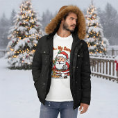 Santa Caught Stealing Cookies Funny Cartoon  T-shirt
