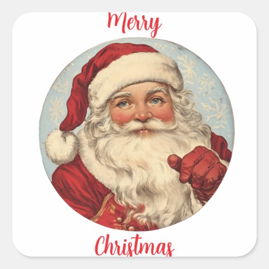  Santa Caus illustratie 2 Vierkante Sticker (Voorkant)