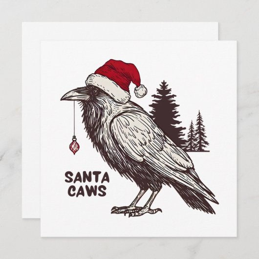 Santa Caws Feestdagenkaart (Voorkant / Achterkant)