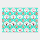 Santa Celebrates Baby's eerste kerstfoto Inpakpapier Vel (Voorkant)