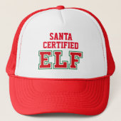 Santa Certified Elf Trucker Hat Trucker Pet (Voorkant)