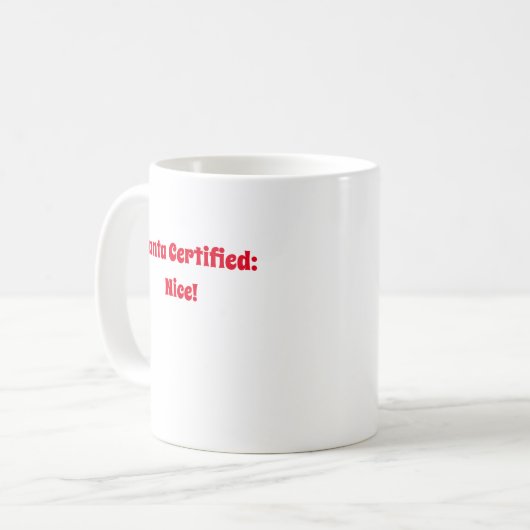 Santa Certified Nice Koffiemok (Voorkant links)